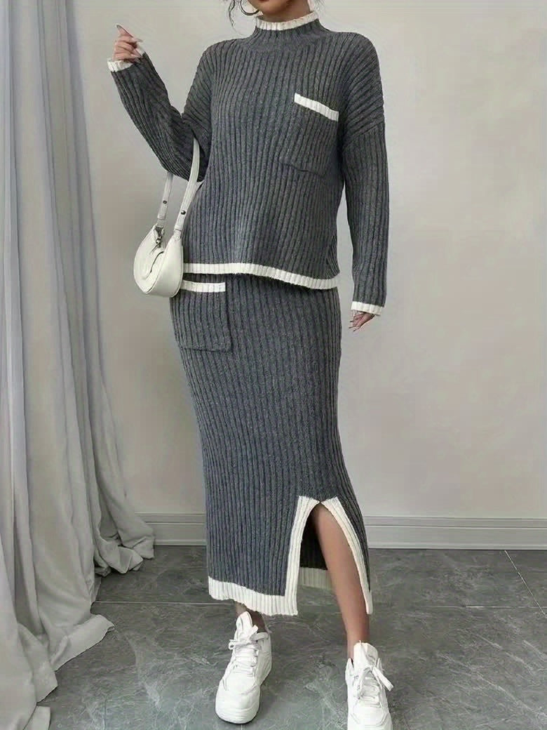 Autumn-Winter New Fashion Elegant Women's Sweater Set