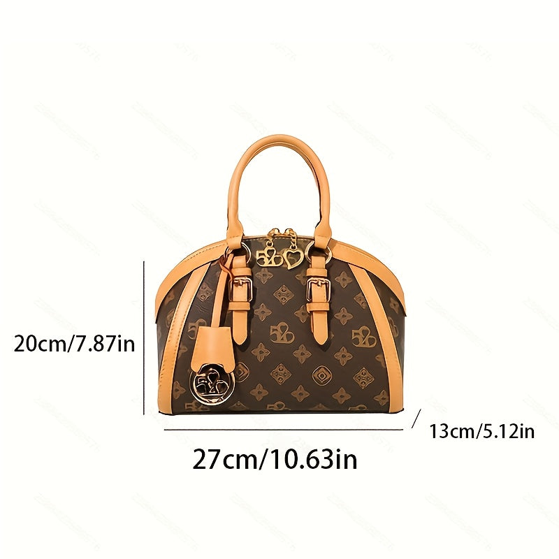 Luxury Designer Women's Coffee Brown Animal Print PVC Shoulder Bag