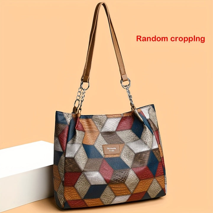 Perfect Lily Elegant Women's Plaid Shoulder Bag with Fixed Straps