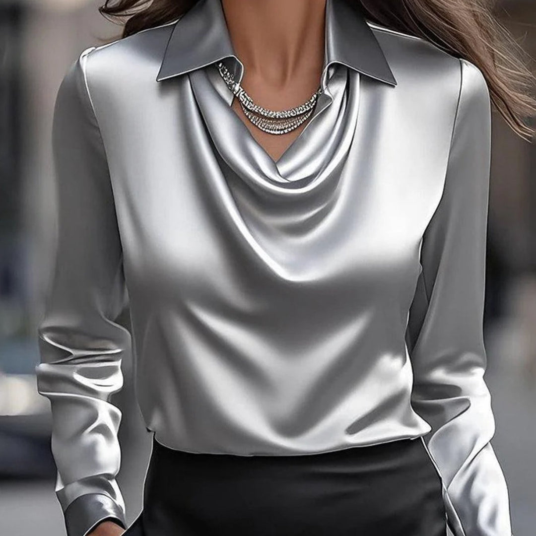 Women's Minimalist Wing Collar Blouse