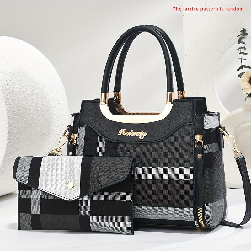 CHROSGEKEIDI Wo 'S Elegant Handbag with Golden-Tone Hardware - Large Capacity, Removable Shoulder Strap, Polyester Lining, Perfect for Work Or Travel, Travel Handbag | Sophisticated Style | Durable Zipper Closure, Large Handb