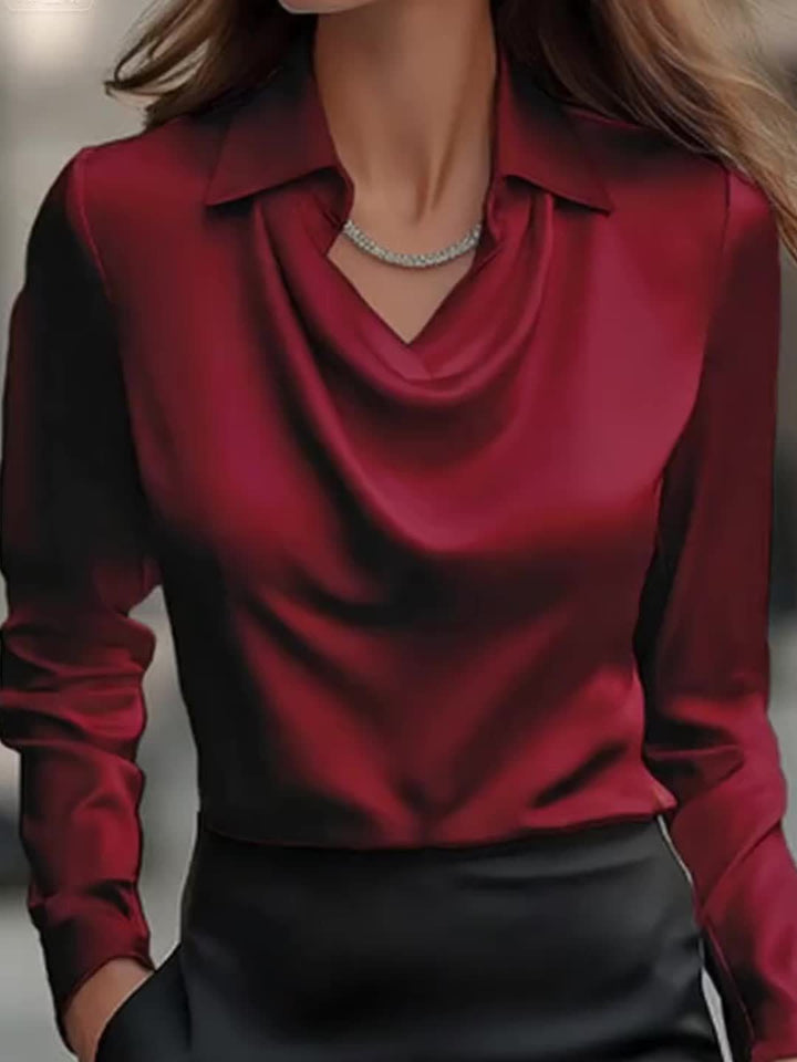 Women's Minimalist Wing Collar Blouse