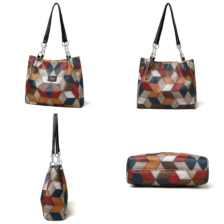 Perfect Lily Elegant Women's Plaid Shoulder Bag with Fixed Straps