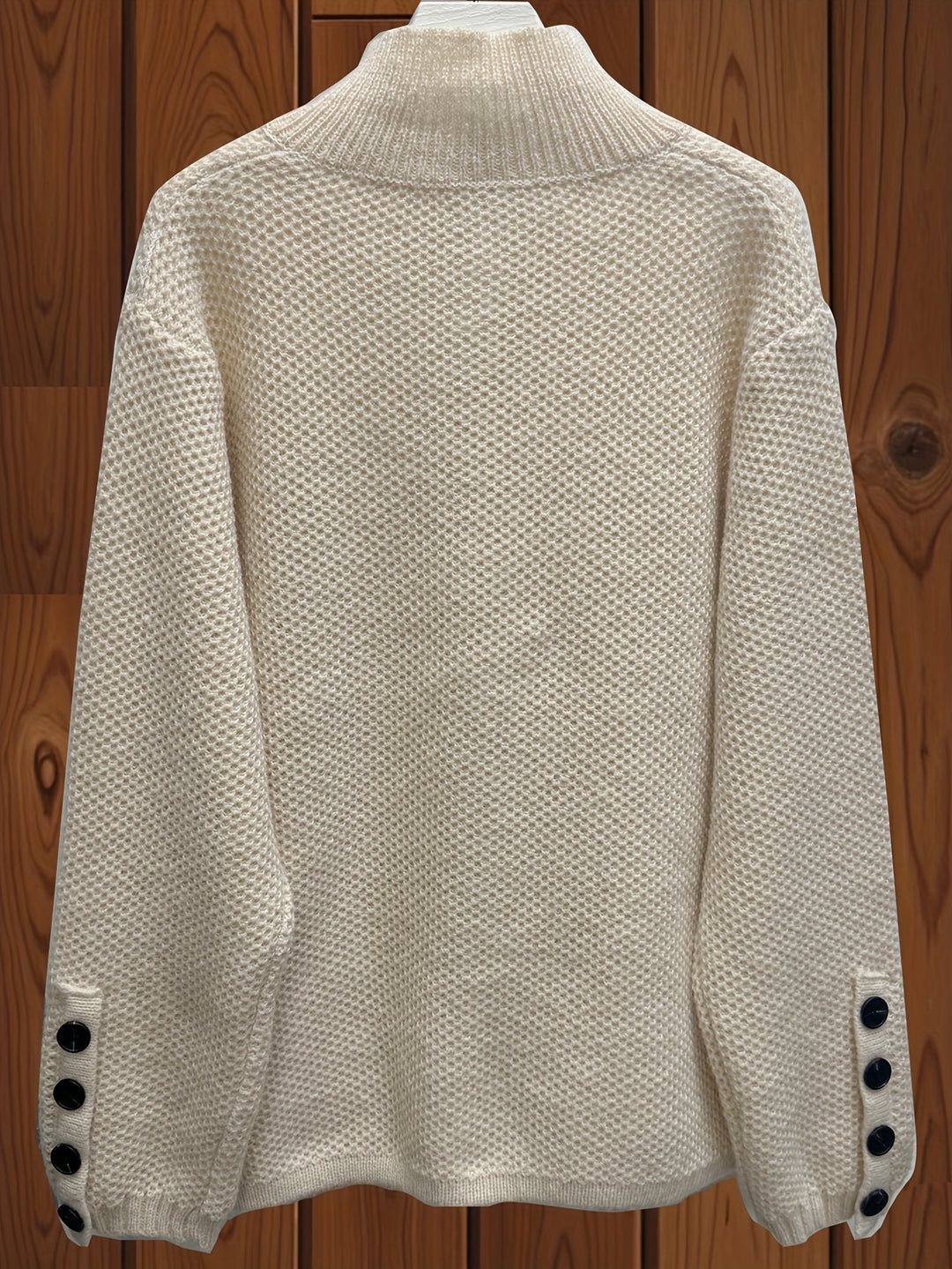 Elegant Women's High Neck Pocket Cardigan Coat, Autumn and Winter Outfit, Casual Streetwear for Daily Commute