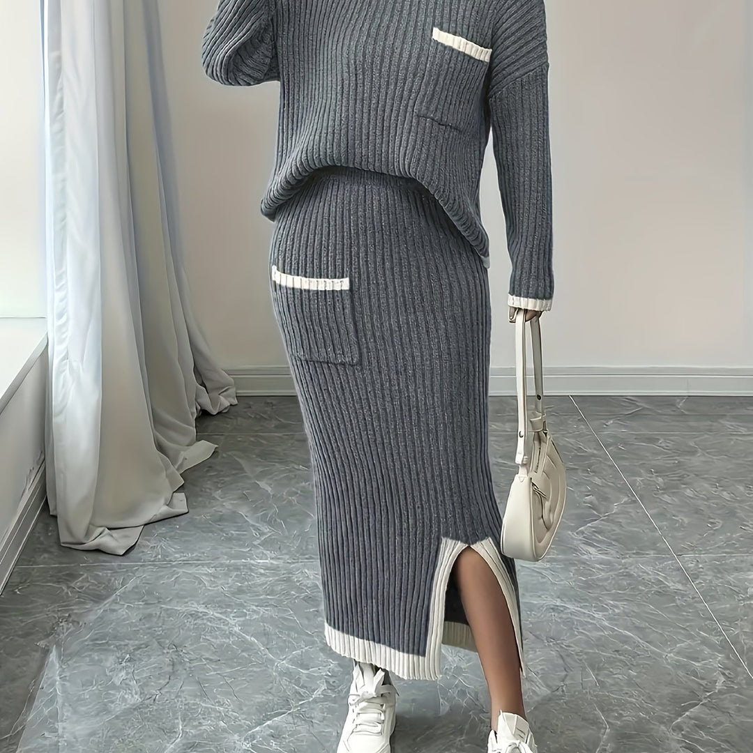 Autumn-Winter New Fashion Elegant Women's Sweater Set