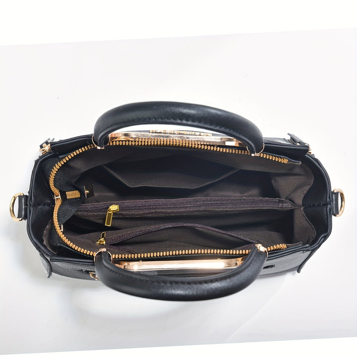 CHROSGEKEIDI Wo 'S Elegant Handbag with Golden-Tone Hardware - Large Capacity, Removable Shoulder Strap, Polyester Lining, Perfect for Work Or Travel, Travel Handbag | Sophisticated Style | Durable Zipper Closure, Large Handb