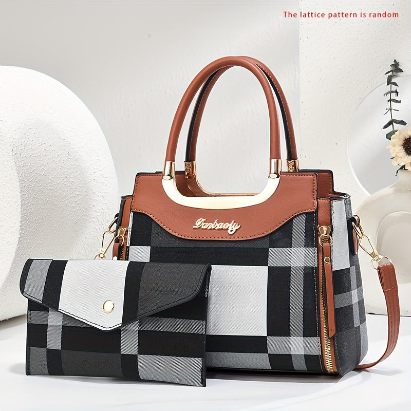 CHROSGEKEIDI Wo 'S Elegant Handbag with Golden-Tone Hardware - Large Capacity, Removable Shoulder Strap, Polyester Lining, Perfect for Work Or Travel, Travel Handbag | Sophisticated Style | Durable Zipper Closure, Large Handb