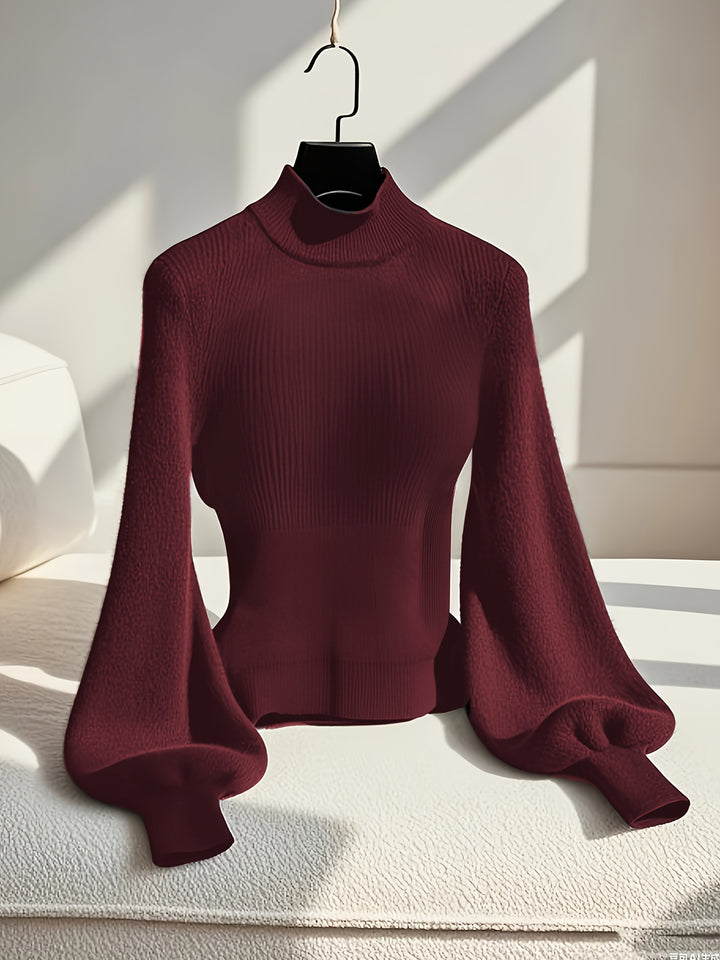 Women's Burgundy Slim-Fit Winter Sweater Jacket