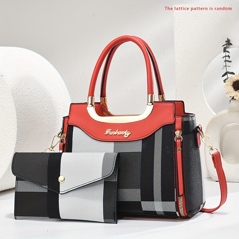 CHROSGEKEIDI Wo 'S Elegant Handbag with Golden-Tone Hardware - Large Capacity, Removable Shoulder Strap, Polyester Lining, Perfect for Work Or Travel, Travel Handbag | Sophisticated Style | Durable Zipper Closure, Large Handb