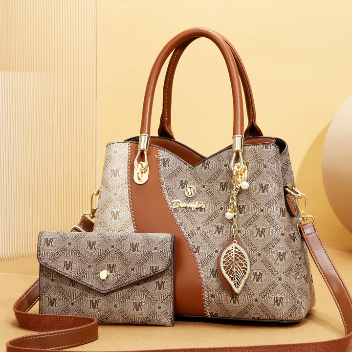 Cocogigi Women's Luxury Multi-Component Handbag Set with Detachable Crossbody Strap