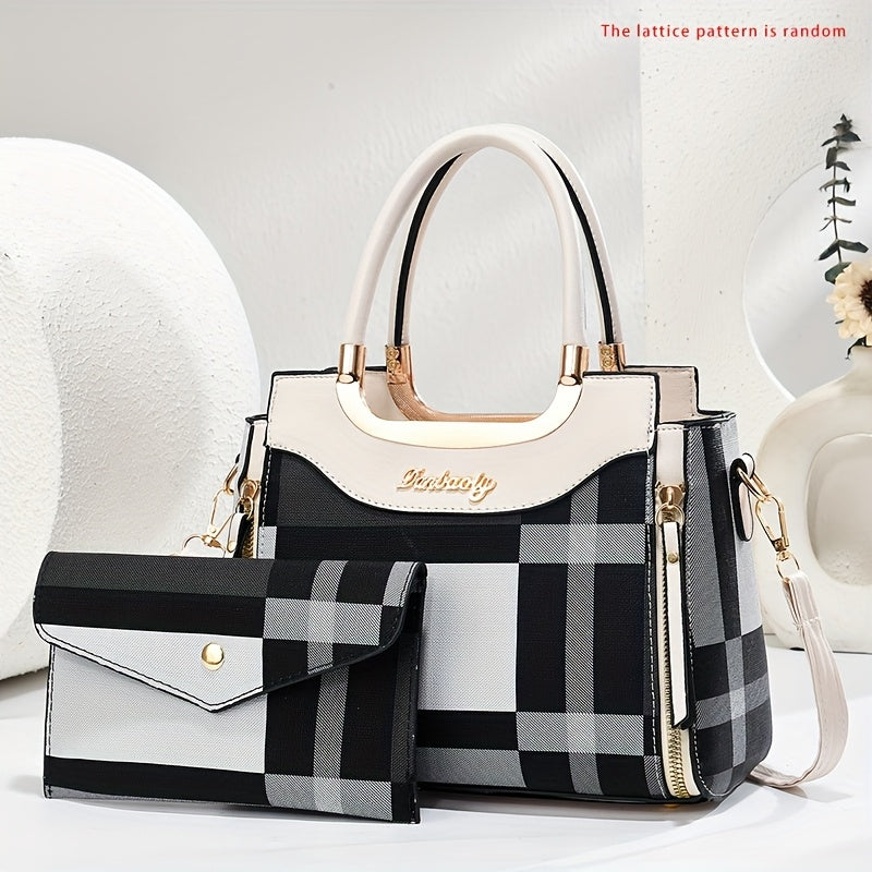 CHROSGEKEIDI Wo 'S Elegant Handbag with Golden-Tone Hardware - Large Capacity, Removable Shoulder Strap, Polyester Lining, Perfect for Work Or Travel, Travel Handbag | Sophisticated Style | Durable Zipper Closure, Large Handb