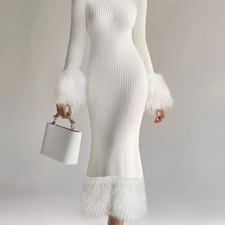 Women's Elegant Solid Color Sweater Dress