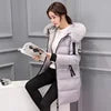 Winter Women Coat Parkas Mid-length Hooded Big Fur Collar Warmth Jacket