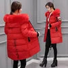 Winter Women Coat Parkas Mid-length Hooded Big Fur Collar Warmth Jacket