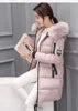 Winter Women Coat Parkas Mid-length Hooded Big Fur Collar Warmth Jacket