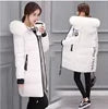Winter Women Coat Parkas Mid-length Hooded Big Fur Collar Warmth Jacket