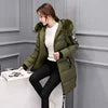 Winter Women Coat Parkas Mid-length Hooded Big Fur Collar Warmth Jacket