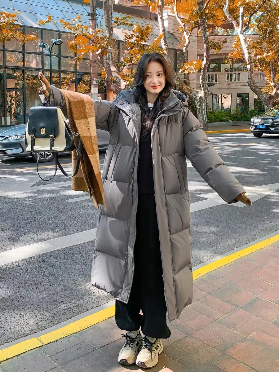 2025 Winter Women Jacket Coats Long Parkas Female Down Cotton Hooded Overcoat