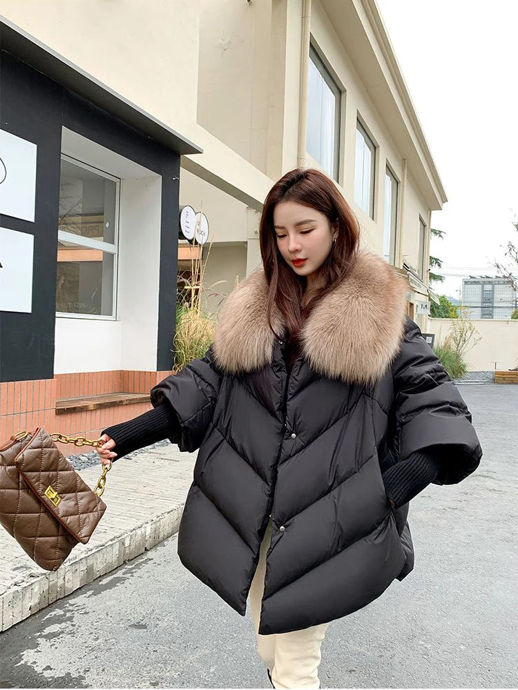 New Women's Loose Outerwear Fashion Down Jacket Overcoat