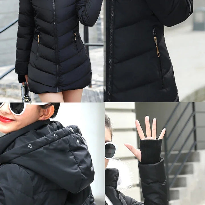 2025 New Arrival Fashion Slim Women Winter Jacket Cotton Padded Warm Thicken Ladies Coat