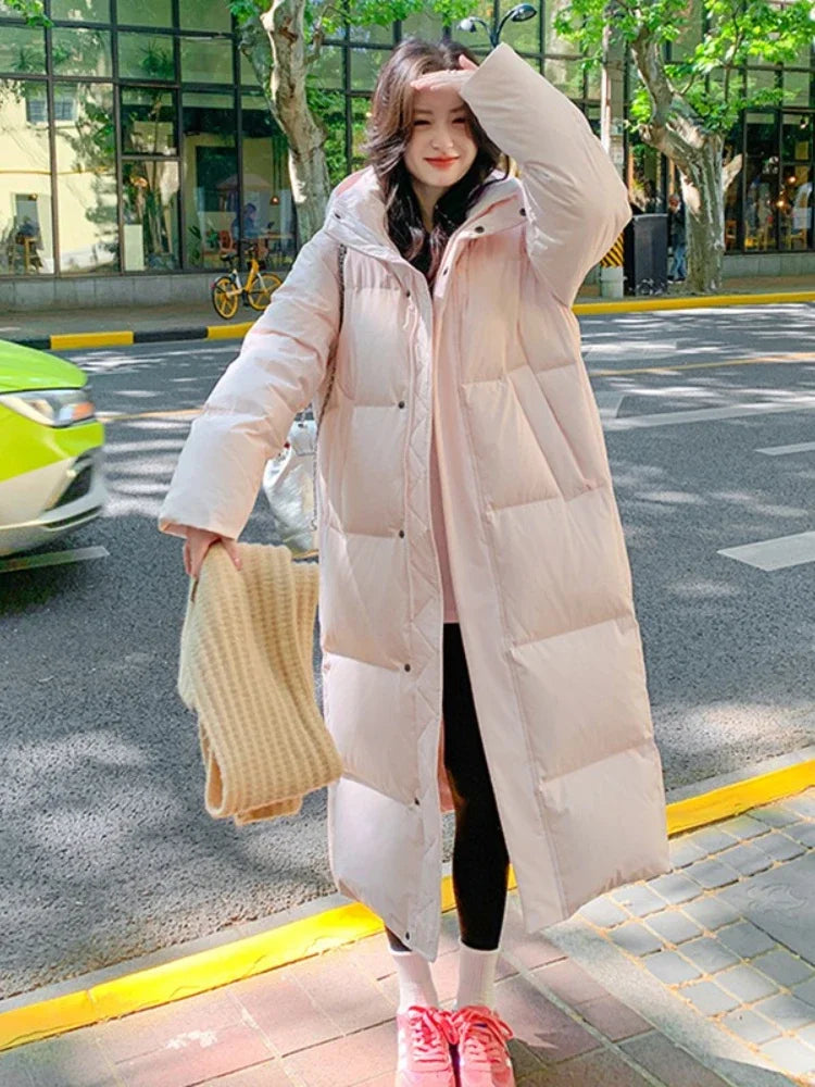 2025 Winter Women Jacket Coats Long Parkas Female Down Cotton Hooded Overcoat