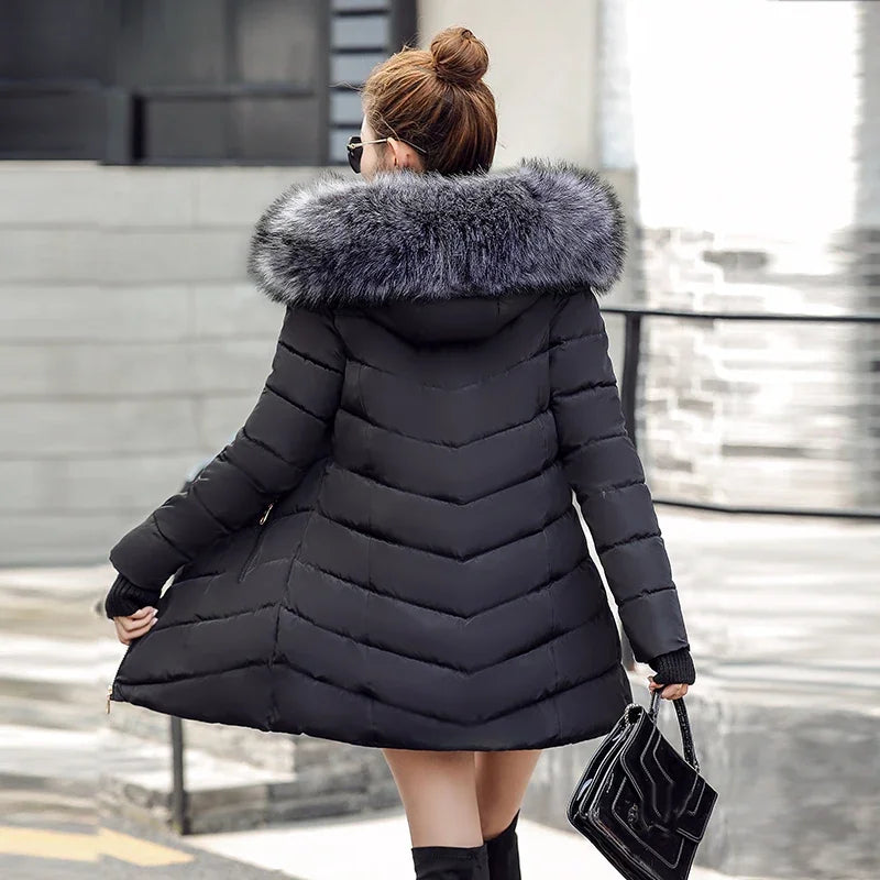 2025 New Arrival Fashion Slim Women Winter Jacket Cotton Padded Warm Thicken Ladies Coat