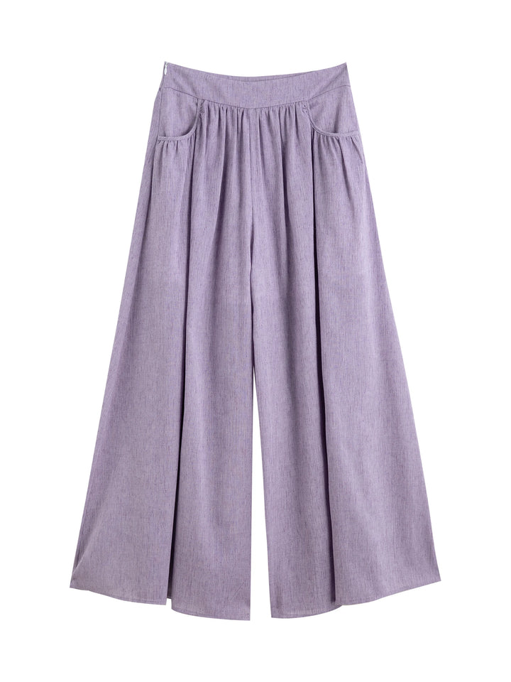 ZIQIAO 2025 Summer Women's Sleeveless Linen Set