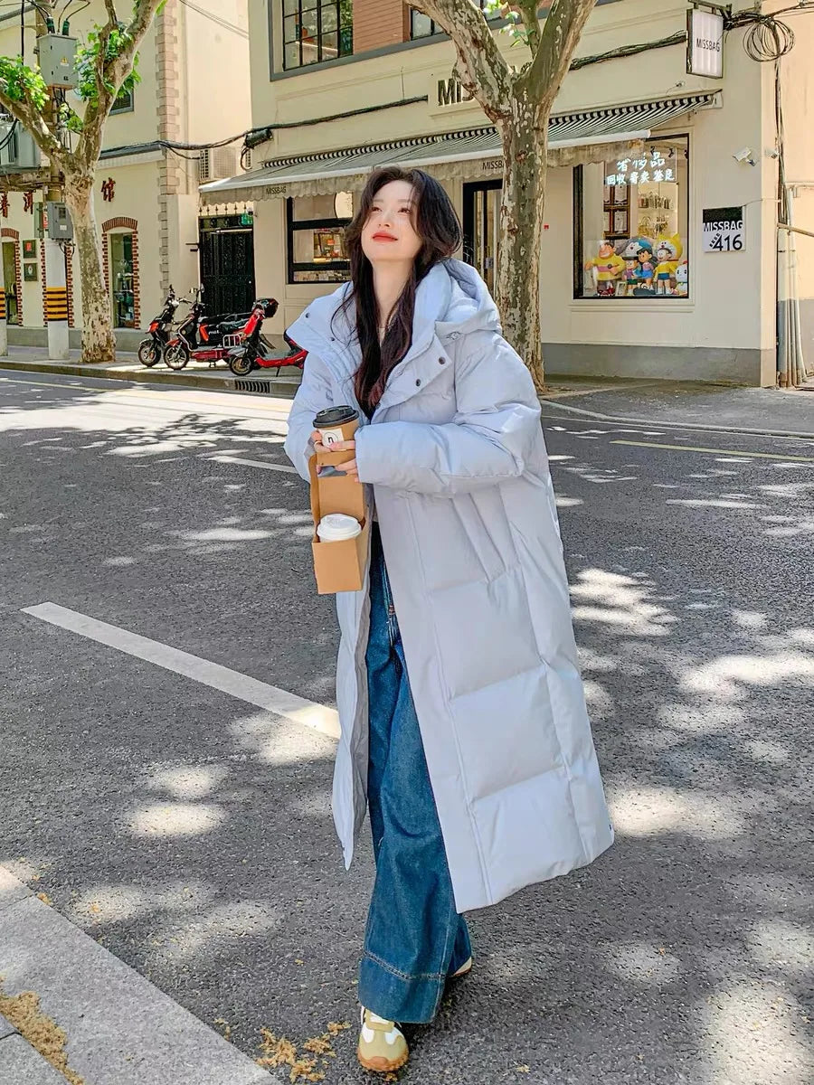 2025 Winter Women Jacket Coats Long Parkas Female Down Cotton Hooded Overcoat