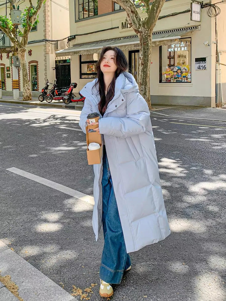 2025 Winter Women Jacket Coats Long Parkas Female Down Cotton Hooded Overcoat