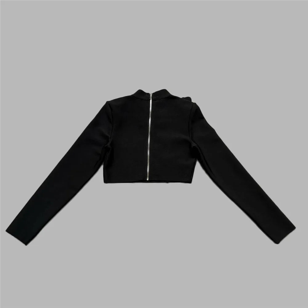 2024 New Arrival Women Two Pieces Sets Sexy Diamonds Long Sleeve Tops Skirts Autumn