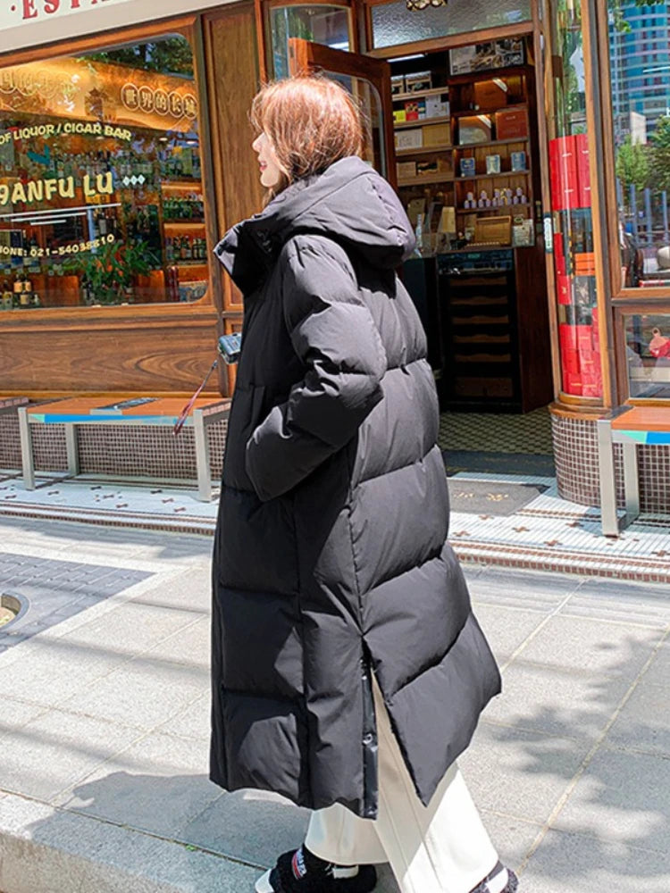 2025 Winter Women Jacket Coats Long Parkas Female Down Cotton Hooded Overcoat