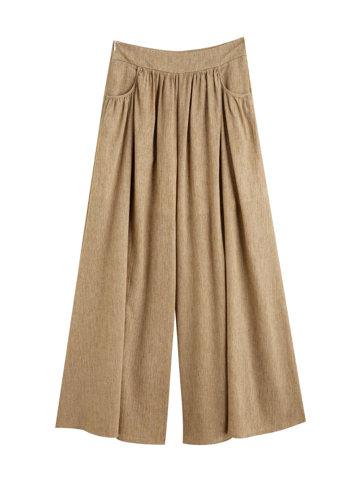 ZIQIAO 2025 Summer Women's Sleeveless Linen Set