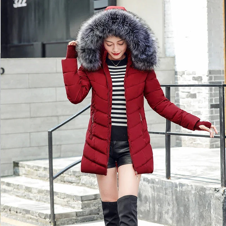 2025 New Arrival Fashion Slim Women Winter Jacket Cotton Padded Warm Thicken Ladies Coat