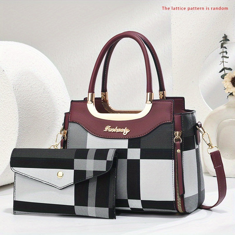 CHROSGEKEIDI Wo 'S Elegant Handbag with Golden-Tone Hardware - Large Capacity, Removable Shoulder Strap, Polyester Lining, Perfect for Work Or Travel, Travel Handbag | Sophisticated Style | Durable Zipper Closure, Large Handb