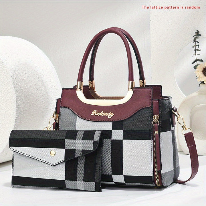 CHROSGEKEIDI Wo 'S Elegant Handbag with Golden-Tone Hardware - Large Capacity, Removable Shoulder Strap, Polyester Lining, Perfect for Work Or Travel, Travel Handbag | Sophisticated Style | Durable Zipper Closure, Large Handb