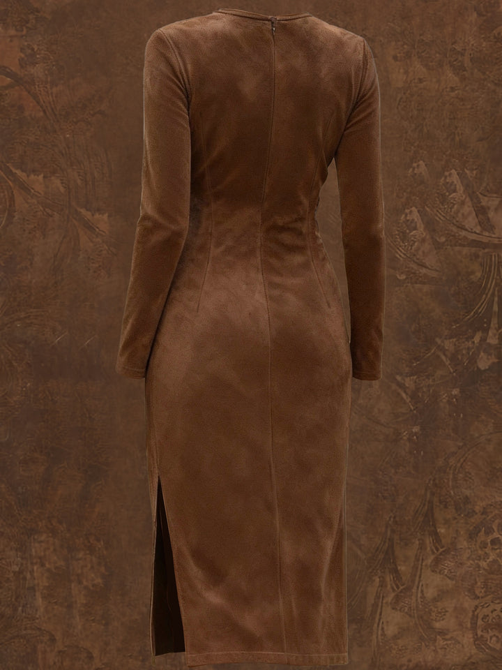 Women's Vintage Western Cowgirl Dress with Fringe Hem & Fringe Sleeves