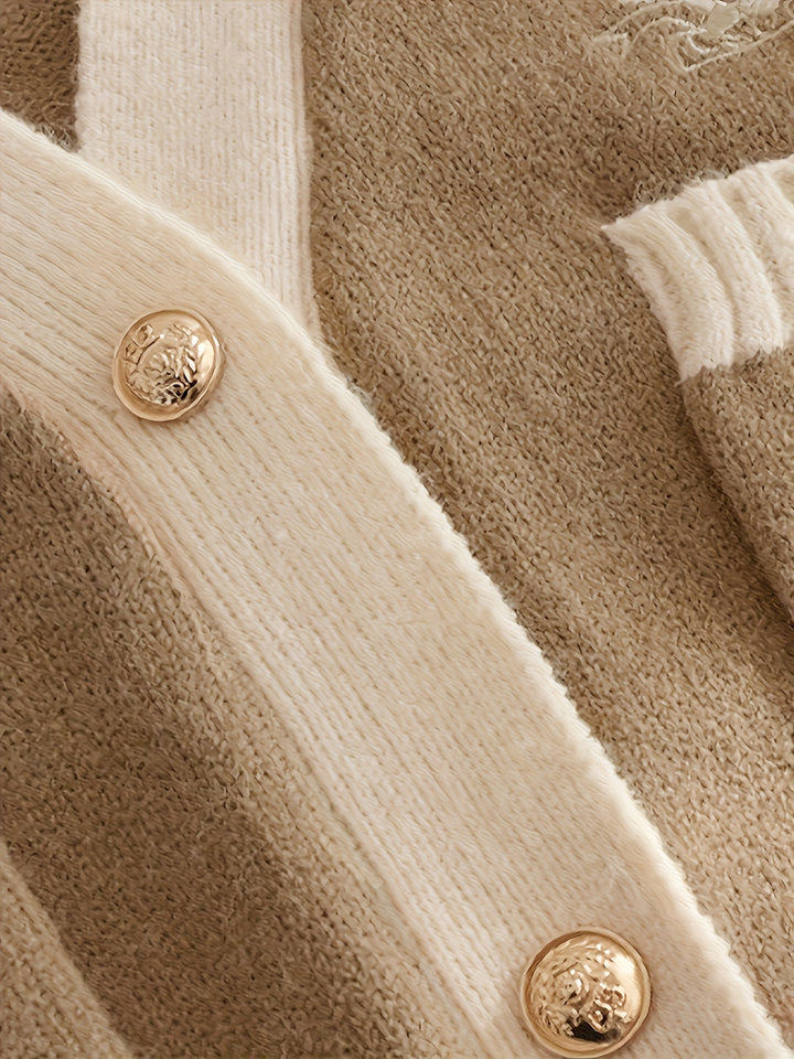 French Retro V-Neck Cardigan