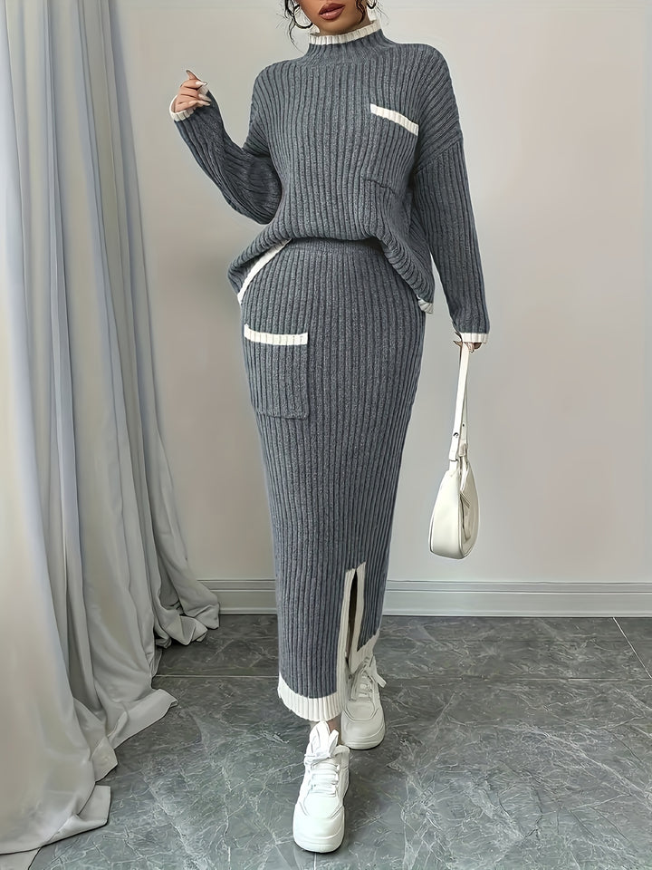 Autumn-Winter New Fashion Elegant Women's Sweater Set