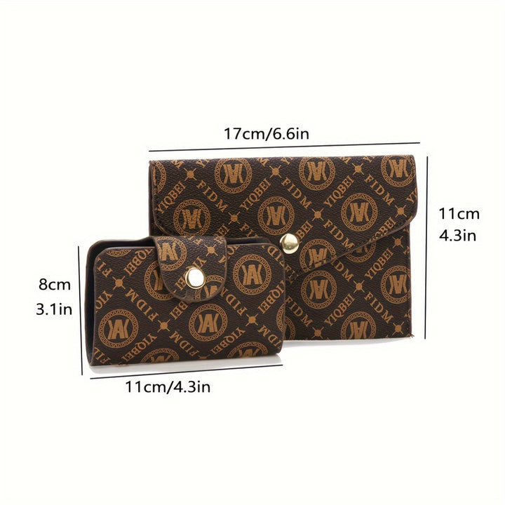 FIDM Women's 3pcs Golden  Handbag Collection - Elegant ic Closure Tote, Matching Clutch & Wallet/Purse, Luxury  for, Wedding, Travel (Golden-Tone, Durable & Versatile)