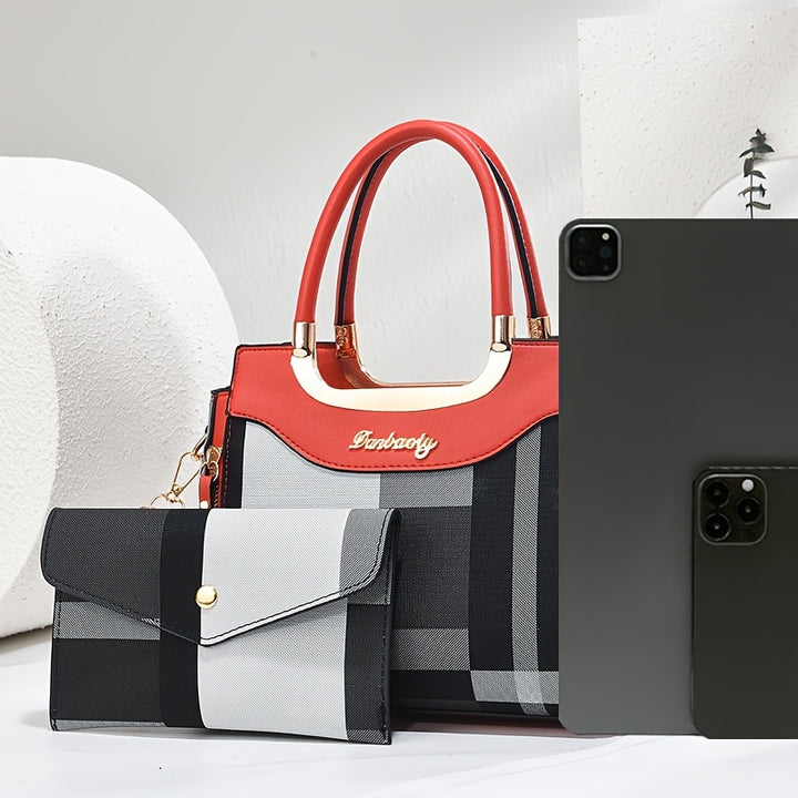 CHROSGEKEIDI Wo 'S Elegant Handbag with Golden-Tone Hardware - Large Capacity, Removable Shoulder Strap, Polyester Lining, Perfect for Work Or Travel, Travel Handbag | Sophisticated Style | Durable Zipper Closure, Large Handb