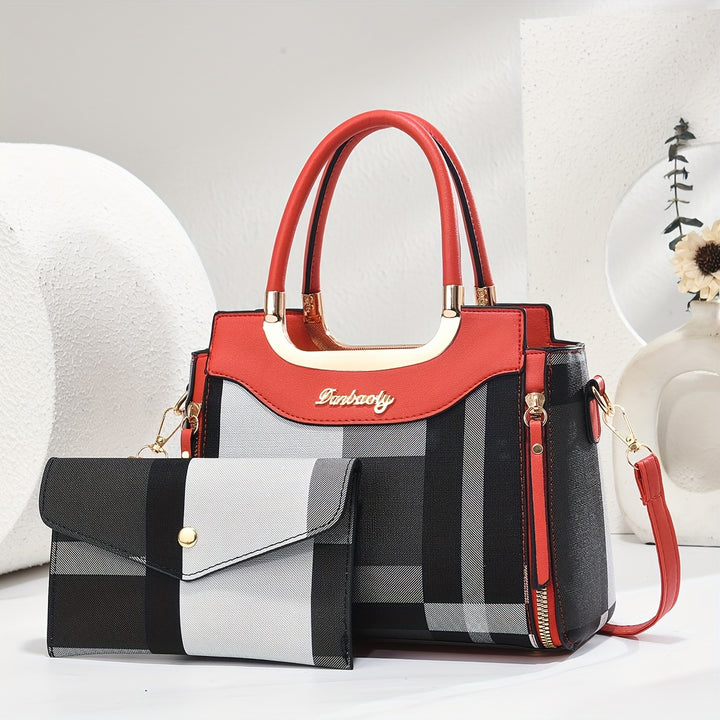 CHROSGEKEIDI Wo 'S Elegant Handbag with Golden-Tone Hardware - Large Capacity, Removable Shoulder Strap, Polyester Lining, Perfect for Work Or Travel, Travel Handbag | Sophisticated Style | Durable Zipper Closure, Large Handb