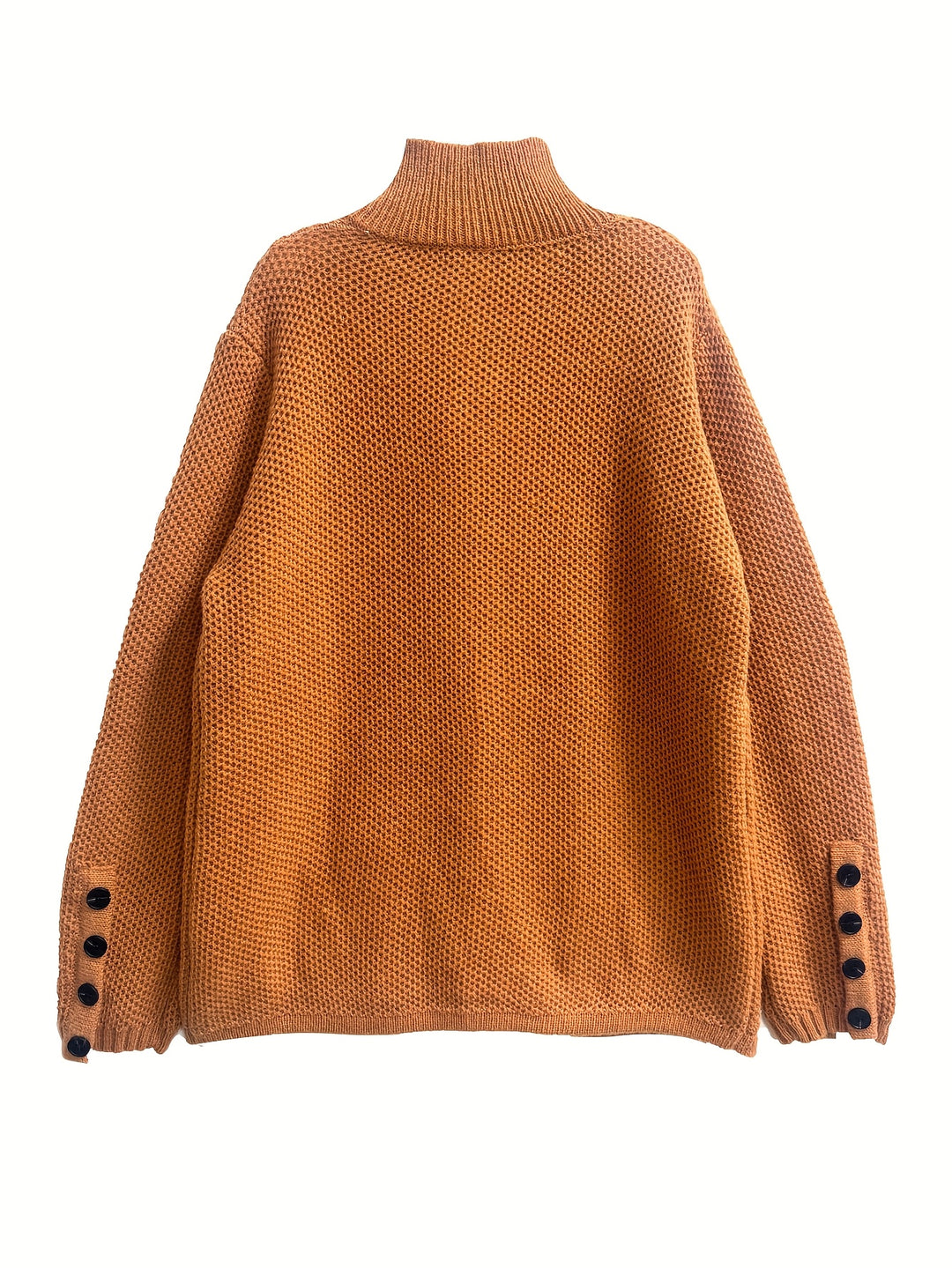 Elegant Women's High Neck Pocket Cardigan Coat, Autumn and Winter Outfit, Casual Streetwear for Daily Commute