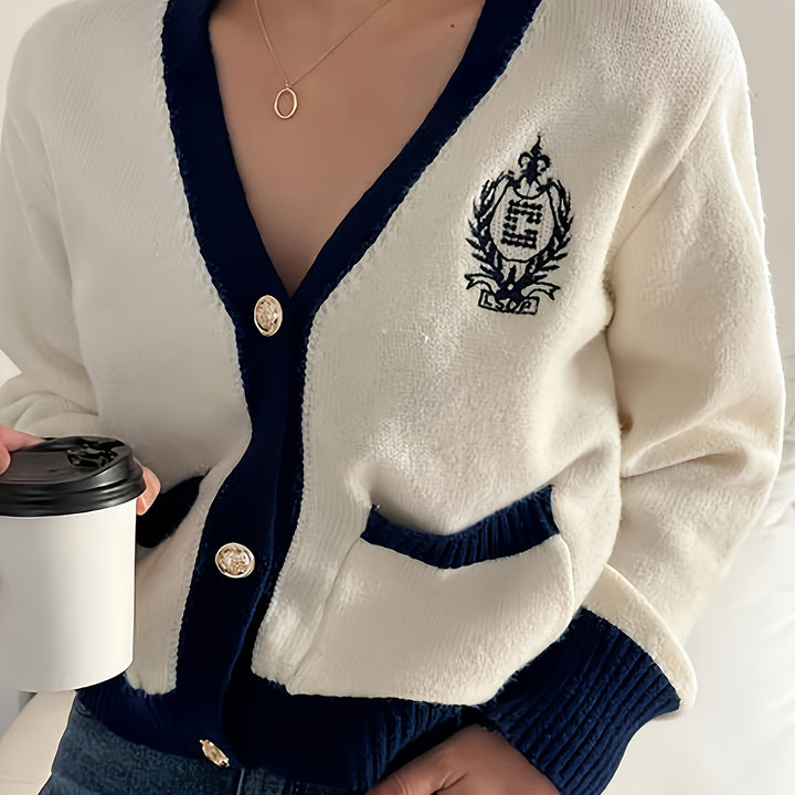 French Retro V-Neck Cardigan
